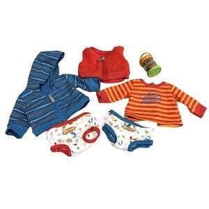 American Girl BITTY BABY TWINS STARTER SET Diapers Toy Jacket Top Vest 6-Piece